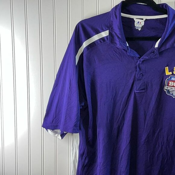 Russell Athletic VTG LSU Tigers BCS Patch Dri Power Shirt Men’s X Large Purple - Picture 2 of 7
